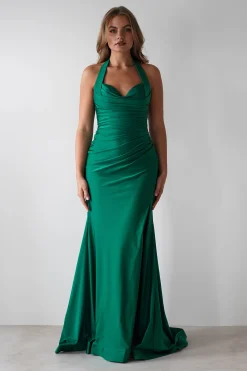 Adele Stretchy Halterneck Gown | Green*Cinderella Sale