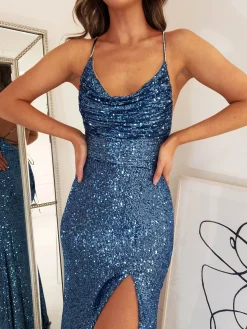 Alamour Sequin Luxe Gown | Lapis Blue*Oh Hello Clothing Sale