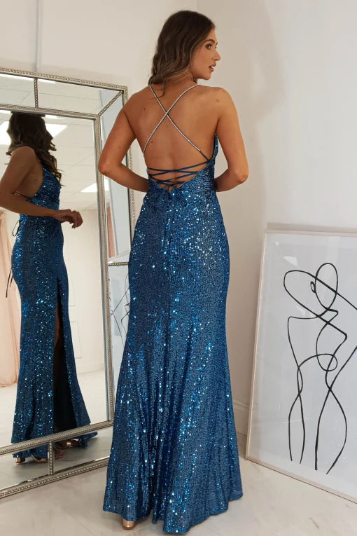 Alamour Sequin Luxe Gown | Lapis Blue*Oh Hello Clothing Sale
