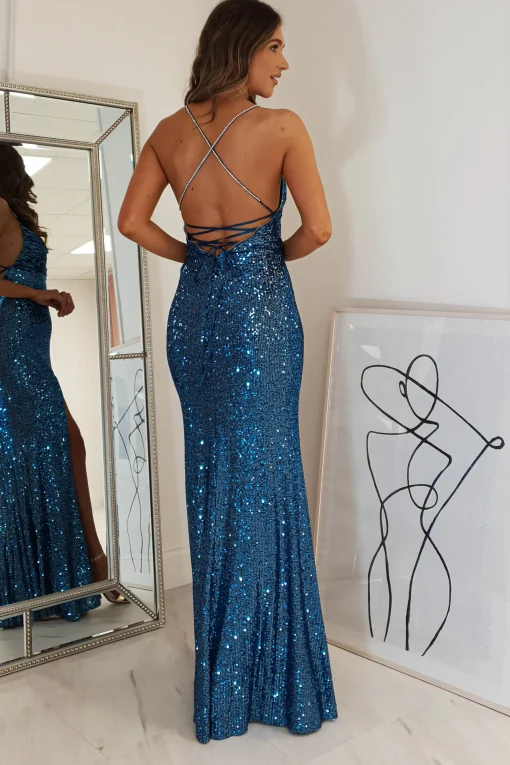 Alamour Sequin Luxe Gown | Lapis Blue*Oh Hello Clothing Sale