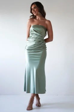 Allegra Gathered Midaxi Dress | Sage*Cinderella Outlet