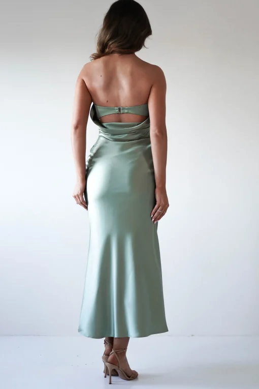 Allegra Gathered Midaxi Dress | Sage*Cinderella Outlet