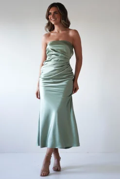 Allegra Gathered Midaxi Dress | Sage*Cinderella Outlet