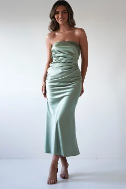 Allegra Gathered Midaxi Dress | Sage*Cinderella Outlet