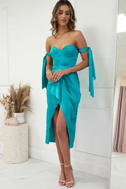 Avianna Satin Midi Dress | Aqua*HERE COMES THE SUN Discount