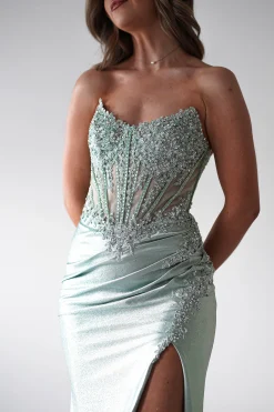 Caspian Embellished Bodycon Gown | Light Green*cinderella Sale