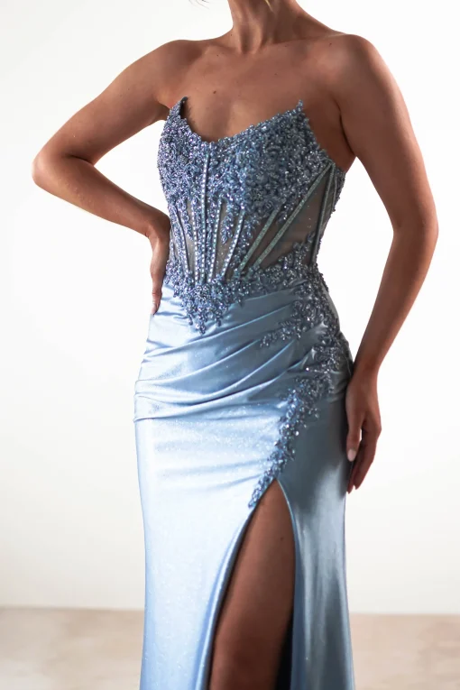 Caspian Embellished Bodycon Gown | Dusty Blue*cinderella Discount