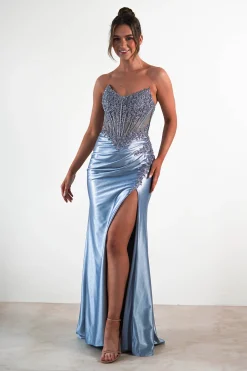 Caspian Embellished Bodycon Gown | Dusty Blue*cinderella Discount