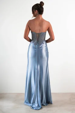 Caspian Embellished Bodycon Gown | Dusty Blue*cinderella Discount