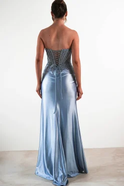 Caspian Embellished Bodycon Gown | Dusty Blue*cinderella Discount