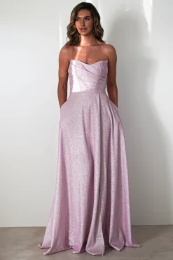 Cassia Strapless Glitter Aline Gown | Pink*Cinderella Clearance