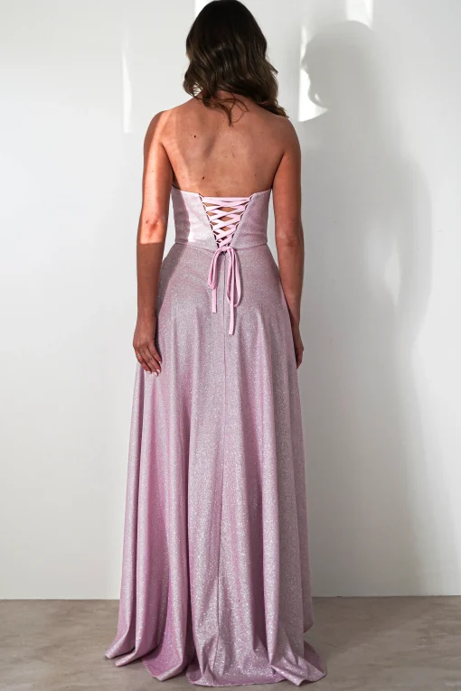 Cassia Strapless Glitter Aline Gown | Pink*Cinderella Clearance