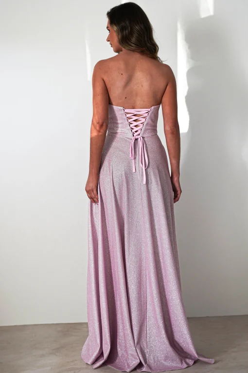 Cassia Strapless Glitter Aline Gown | Pink*Cinderella Clearance