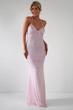 Cataleya Rhinestone Bodycon Gown | Pink*LOVESOME Fashion