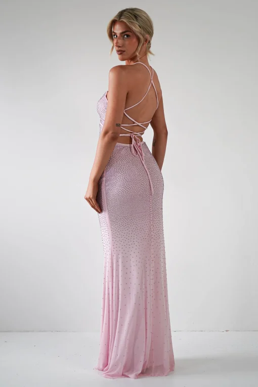 Cataleya Rhinestone Bodycon Gown | Pink*LOVESOME Fashion