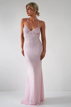 Cataleya Rhinestone Bodycon Gown | Pink*LOVESOME Fashion