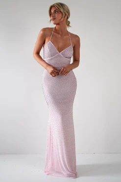 Cataleya Rhinestone Bodycon Gown | Pink*LOVESOME Fashion