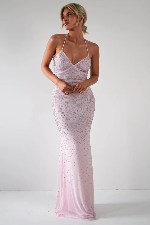 Cataleya Rhinestone Bodycon Gown | Pink*LOVESOME Fashion