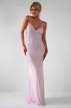 Cataleya Rhinestone Bodycon Gown | Pink*LOVESOME Fashion