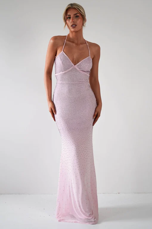 Cataleya Rhinestone Bodycon Gown | Pink*LOVESOME Fashion