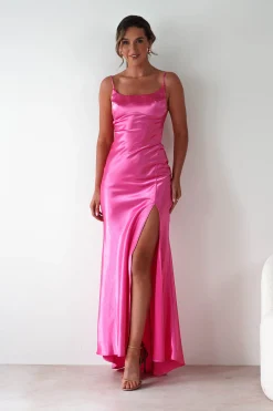 Celinee Satin Maxi Gown | Hot Pink*OH HELLO CLOTHING New