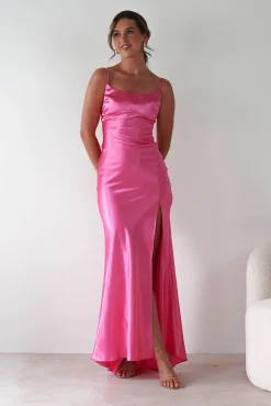 Celinee Satin Maxi Gown | Hot Pink*OH HELLO CLOTHING New