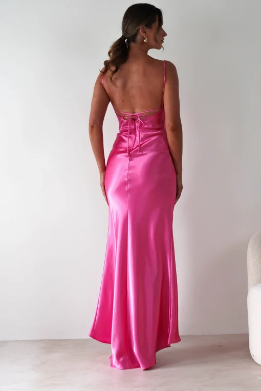 Celinee Satin Maxi Gown | Hot Pink*OH HELLO CLOTHING New