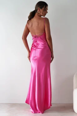 Celinee Satin Maxi Gown | Hot Pink*OH HELLO CLOTHING New