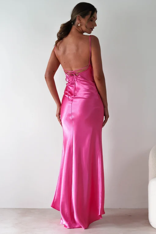 Celinee Satin Maxi Gown | Hot Pink*OH HELLO CLOTHING New