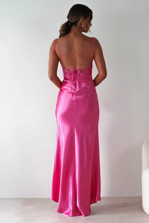 Celinee Satin Maxi Gown | Hot Pink*OH HELLO CLOTHING New