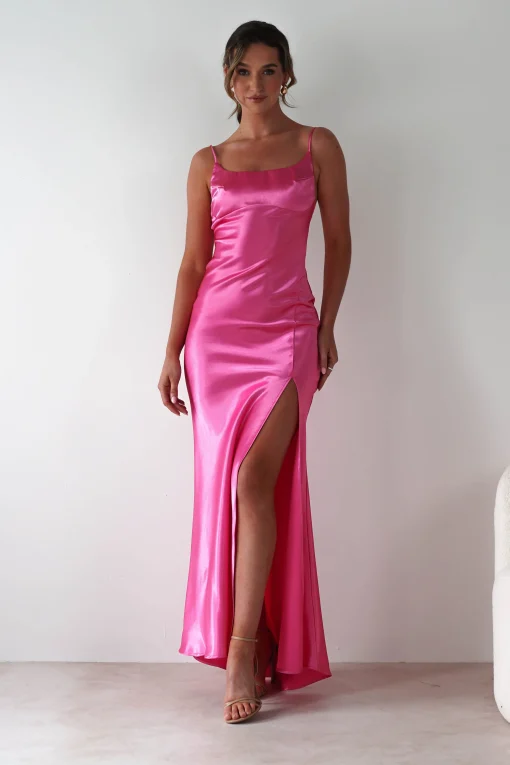 Celinee Satin Maxi Gown | Hot Pink*OH HELLO CLOTHING New