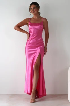 Celinee Satin Maxi Gown | Hot Pink*OH HELLO CLOTHING New