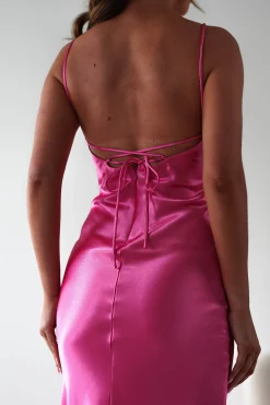 Celinee Satin Maxi Gown | Hot Pink*OH HELLO CLOTHING New