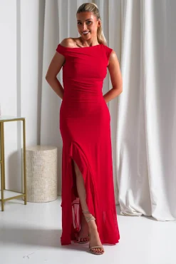 Cellinna Mesh Maxi Dress | Red*SASHA Hot