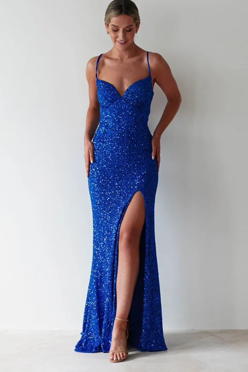 Clarisse Bodycon Sequin Gown | Royal Blue*PINK BOOM Fashion