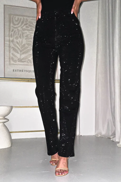 Coleen Sparkle Diamante Jeans | Black*Casual Sale