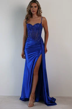 Diva Embellished Corset Gown | Royal Blue*Cinderella Fashion