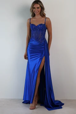 Diva Embellished Corset Gown | Royal Blue*Cinderella Fashion