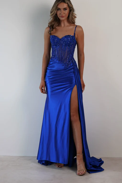 Diva Embellished Corset Gown | Royal Blue*Cinderella Fashion