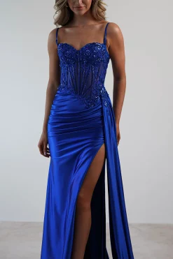 Diva Embellished Corset Gown | Royal Blue*Cinderella Fashion