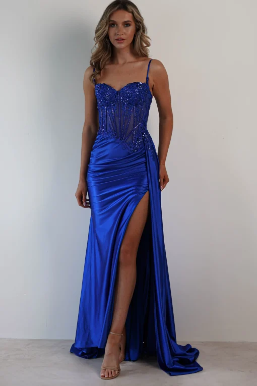 Diva Embellished Corset Gown | Royal Blue*Cinderella Fashion