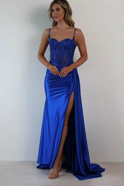 Diva Embellished Corset Gown | Royal Blue*Cinderella Fashion