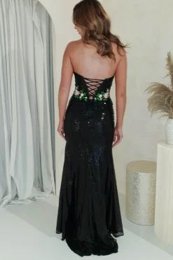 Floral Muse Sequin Luxe Gown | Black*Cinderella Clearance