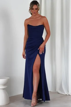 Grasie Bodycon Strapless Gown | Navy*Cinderella Best