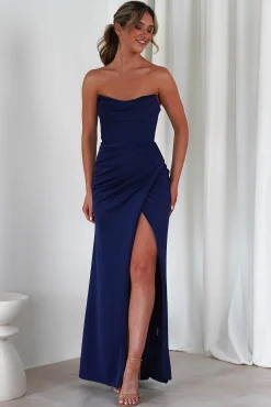 Grasie Bodycon Strapless Gown | Navy*Cinderella Best