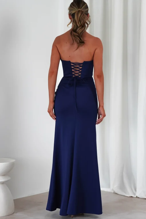 Grasie Bodycon Strapless Gown | Navy*Cinderella Best