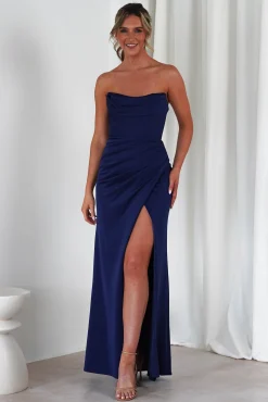Grasie Bodycon Strapless Gown | Navy*Cinderella Best