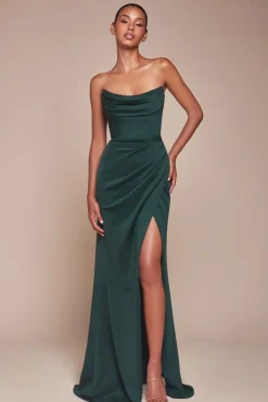 Grasie Bodycon Strapless Gown | Emerald Green*Cinderella Online