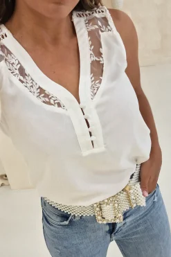 Hermie Lace Blouse | Ivory*EXQUISSS Outlet