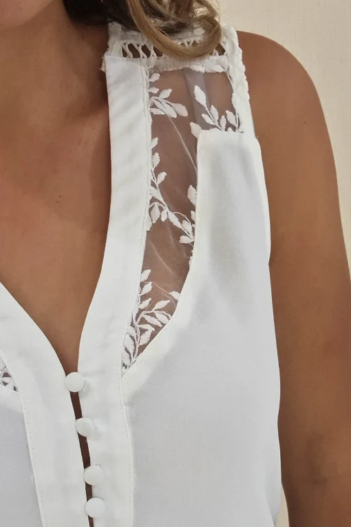Hermie Lace Blouse | Ivory*EXQUISSS Outlet